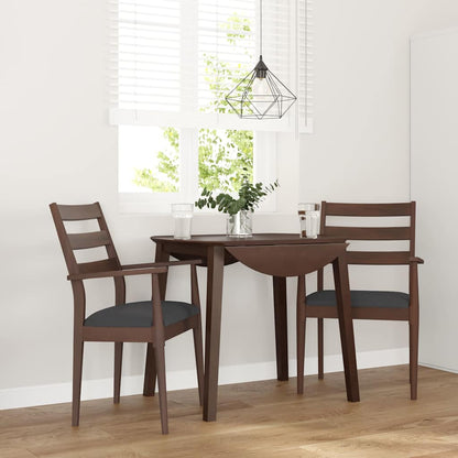 Sedie da Pranzo con Cuscini 2pz Marrone Legno Massello di Hevea | homemem39