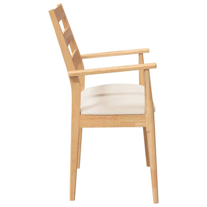 Sedie da Pranzo con Cuscini 2 pz in Legno Massello di Hevea | homemem39