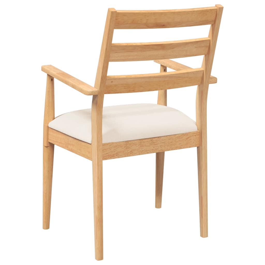 Sedie da Pranzo con Cuscini 2 pz in Legno Massello di Hevea | homemem39