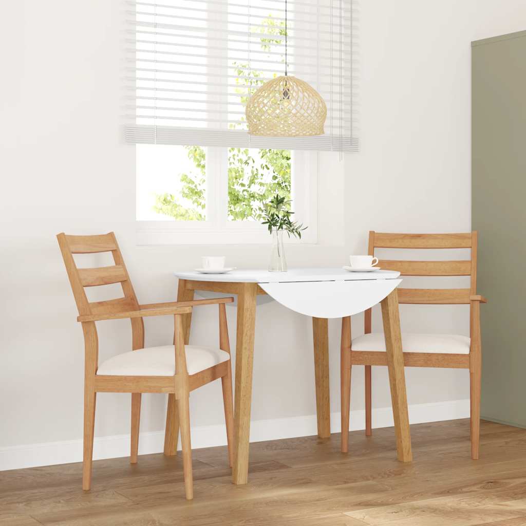 Sedie da Pranzo con Cuscini 2 pz in Legno Massello di Hevea | homemem39