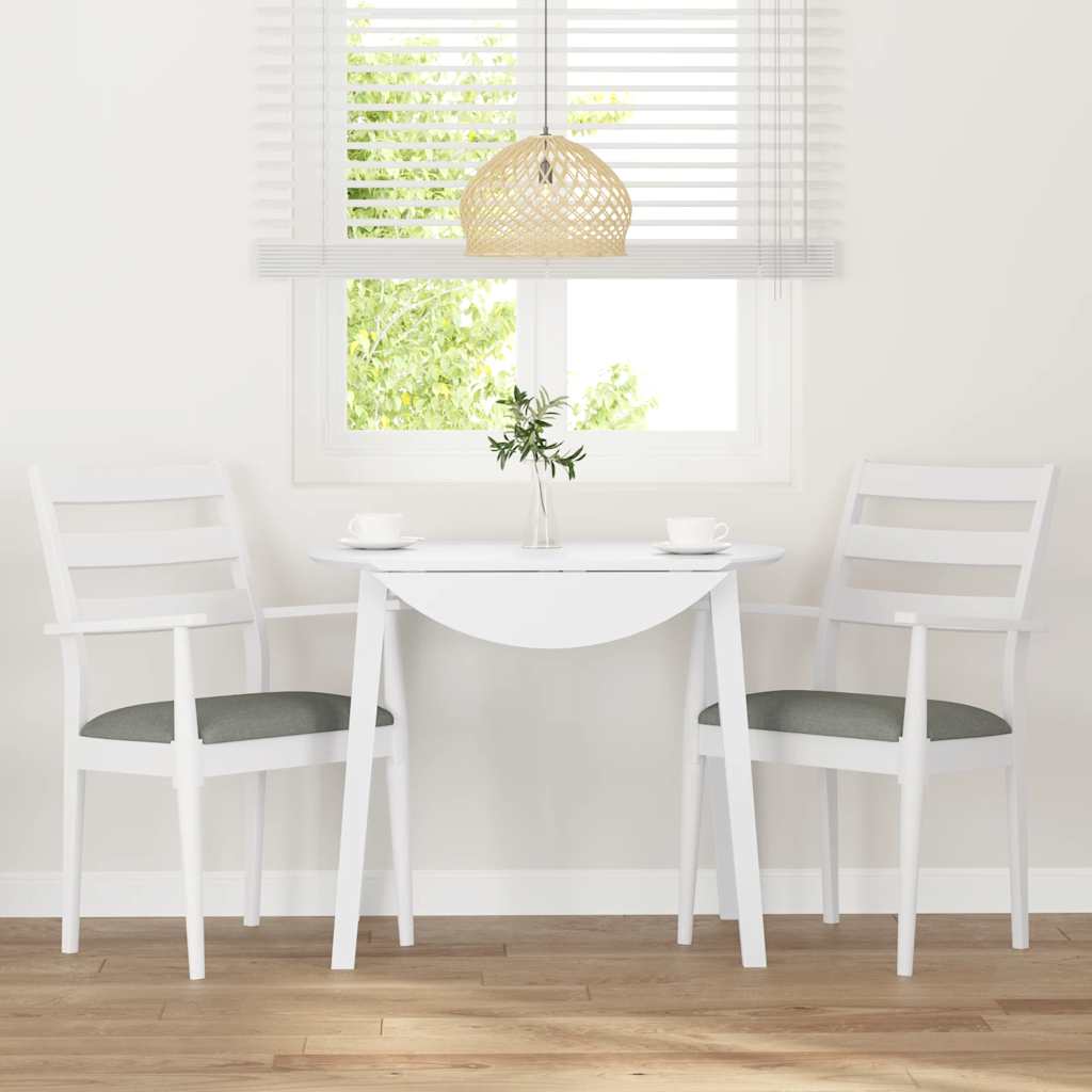 Sedie da Pranzo con Cuscini 2 pz Bianco Legno Massello di Hevea | homemem39