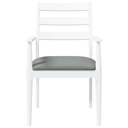 Sedie da Pranzo con Cuscini 2 pz Bianco Legno Massello di Hevea | homemem39