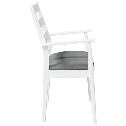 Sedie da Pranzo con Cuscini 2 pz Bianco Legno Massello di Hevea | homemem39