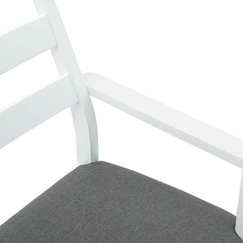 Sedie da Pranzo con Cuscini 2 pz Bianco Legno Massello di Hevea | homemem39