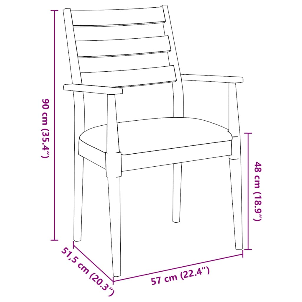 Sedie da Pranzo con Cuscini 2 pz Bianco Legno Massello di Hevea | homemem39