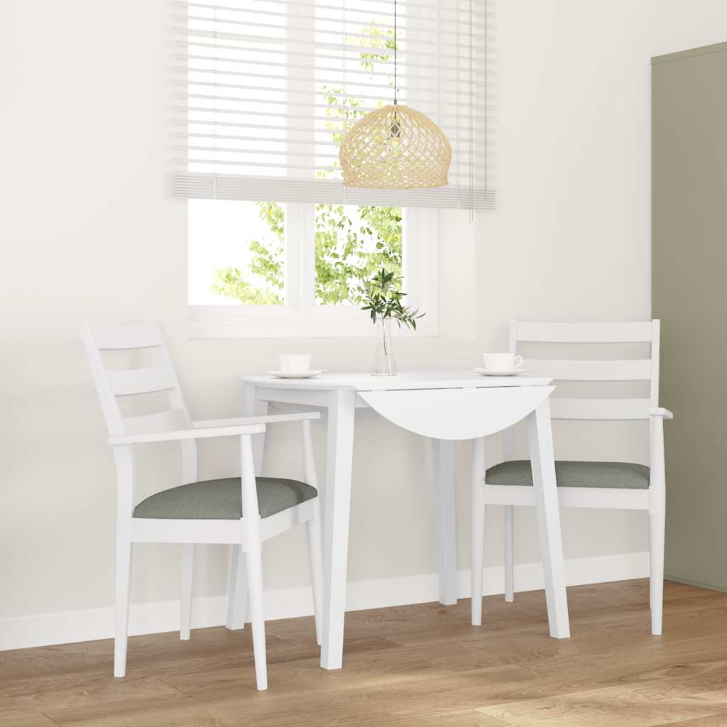 Sedie da Pranzo con Cuscini 2 pz Bianco Legno Massello di Hevea | homemem39
