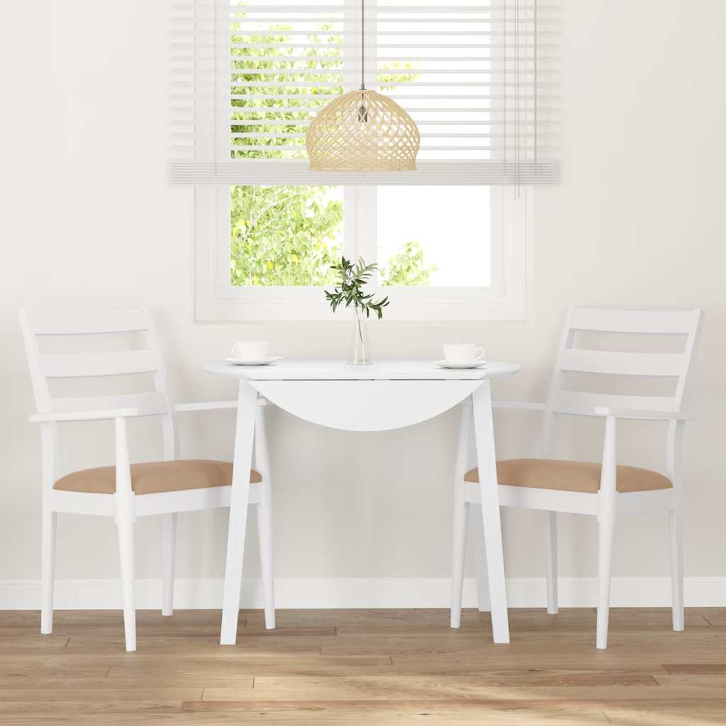 Sedie da Pranzo con Cuscini 2 pz Bianco Legno Massello di Hevea | homemem39