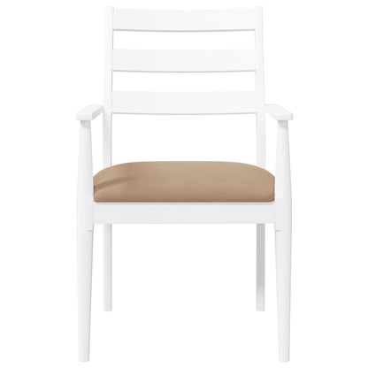 Sedie da Pranzo con Cuscini 2 pz Bianco Legno Massello di Hevea | homemem39