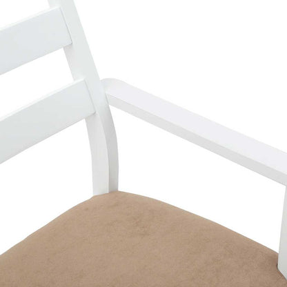 Sedie da Pranzo con Cuscini 2 pz Bianco Legno Massello di Hevea | homemem39