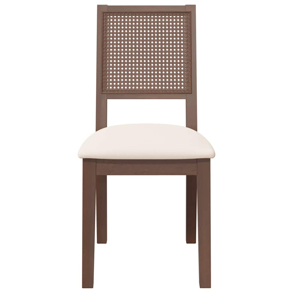 Sedie da Pranzo con Cuscini 2pz Marrone Legno Massello di Hevea | homemem39