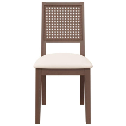 Sedie da Pranzo con Cuscini 2pz Marrone Legno Massello di Hevea | homemem39