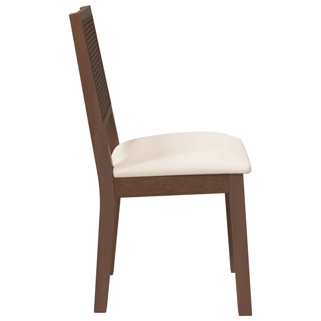 Sedie da Pranzo con Cuscini 2pz Marrone Legno Massello di Hevea | homemem39