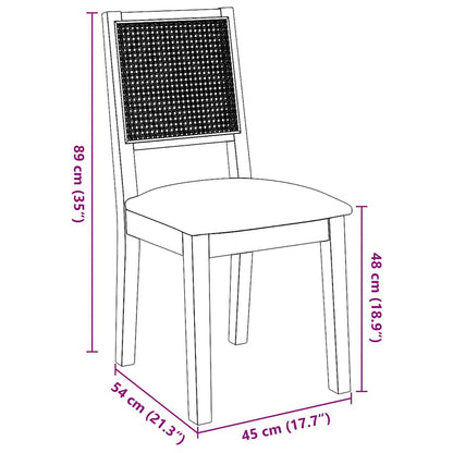 Sedie da Pranzo con Cuscini 2pz Marrone Legno Massello di Hevea | homemem39