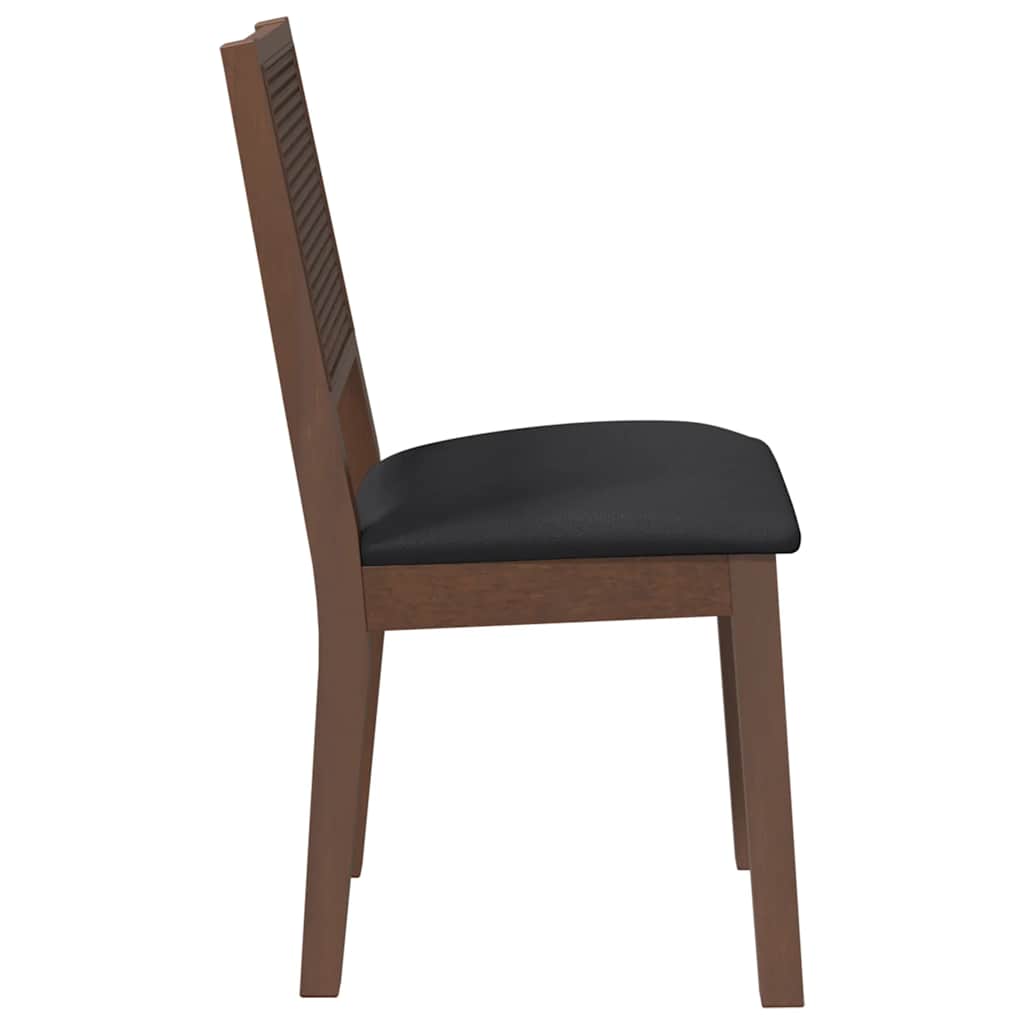 Sedie da Pranzo con Cuscini 2pz Marrone Legno Massello di Hevea | homemem39
