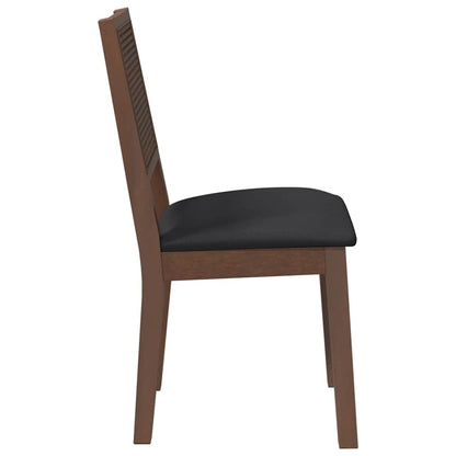 Sedie da Pranzo con Cuscini 2pz Marrone Legno Massello di Hevea | homemem39