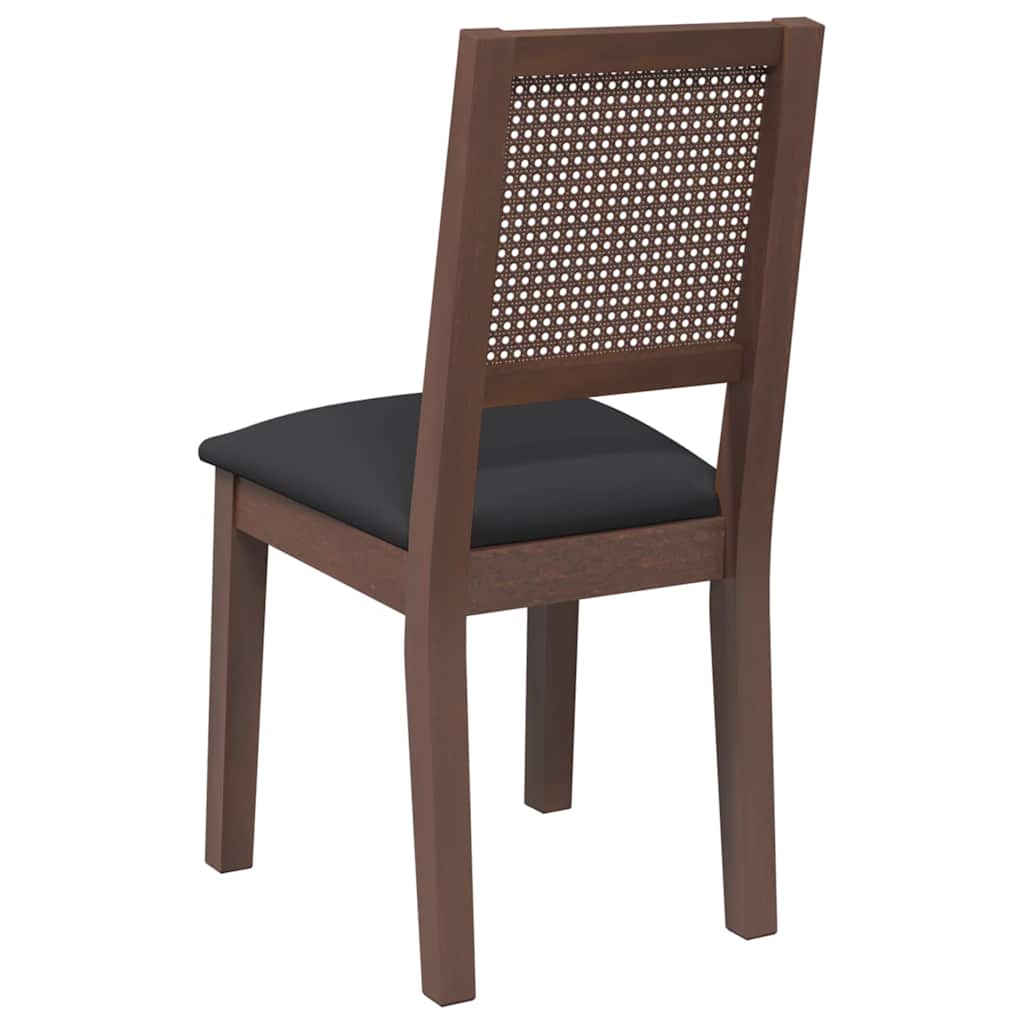 Sedie da Pranzo con Cuscini 2pz Marrone Legno Massello di Hevea | homemem39