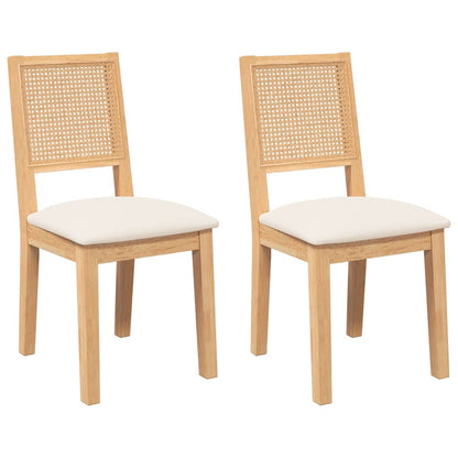 Sedie da Pranzo con Cuscini 2 pz in Legno Massello di Hevea | homemem39