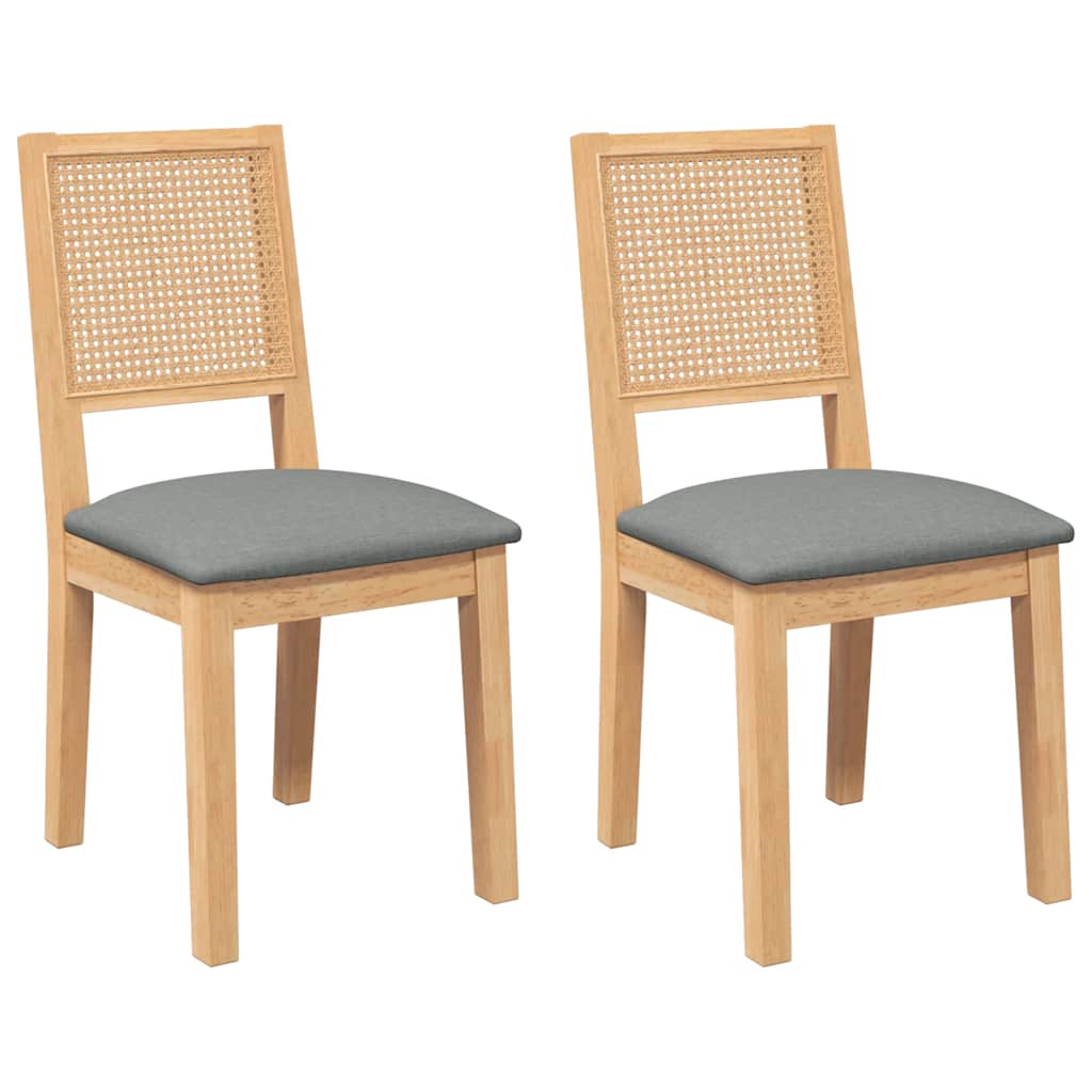 Sedie da Pranzo con Cuscini 2 pz in Legno Massello di Hevea | homemem39