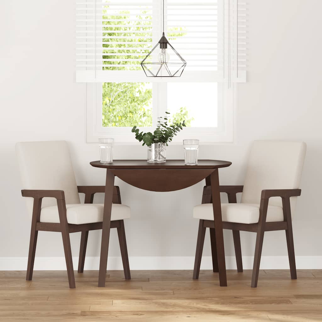 Sedie da Pranzo con Cuscini 2pz Marrone Legno Massello di Hevea | homemem39