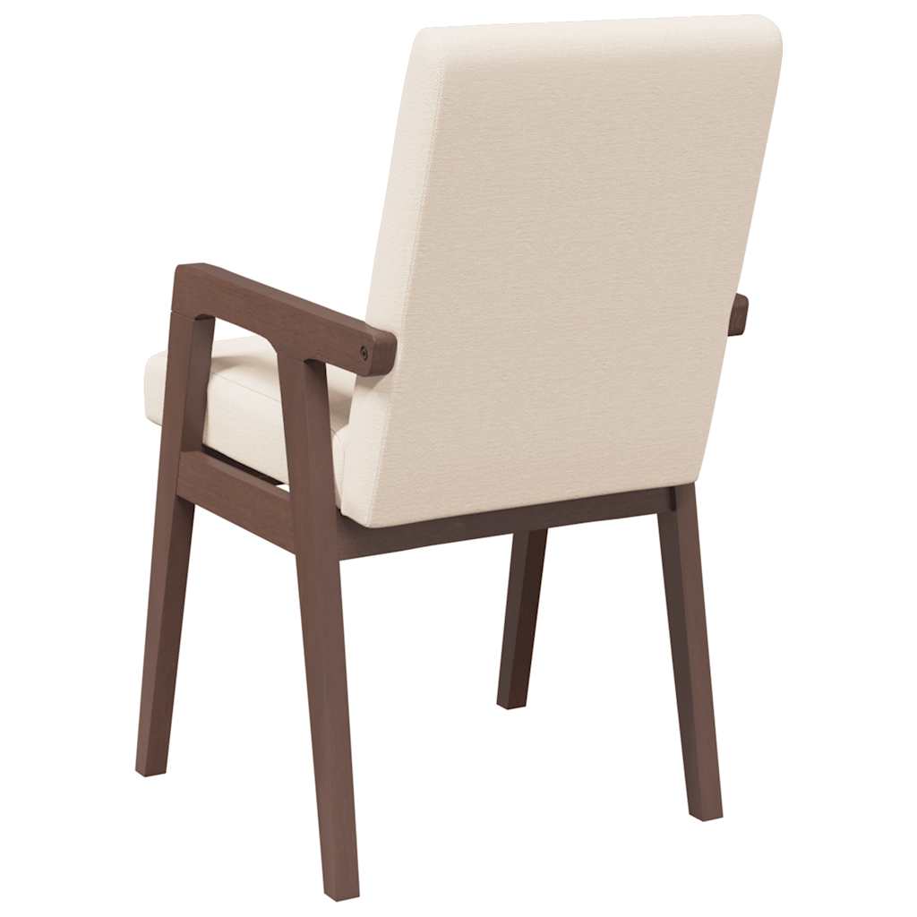 Sedie da Pranzo con Cuscini 2pz Marrone Legno Massello di Hevea | homemem39