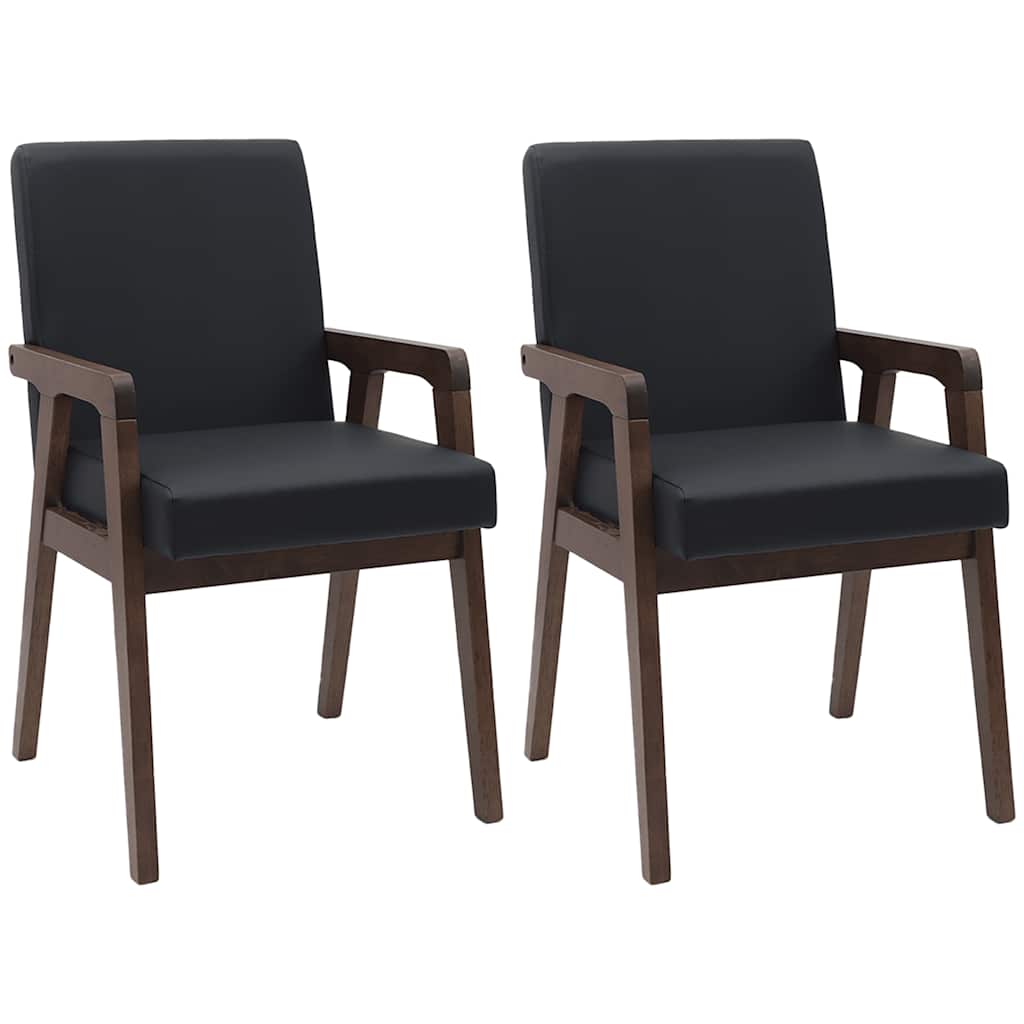 Sedie da Pranzo con Cuscini 2pz Marrone Legno Massello di Hevea | homemem39
