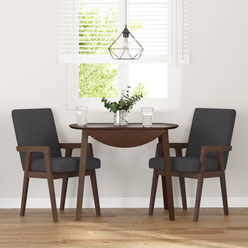 Sedie da Pranzo con Cuscini 2pz Marrone Legno Massello di Hevea | homemem39