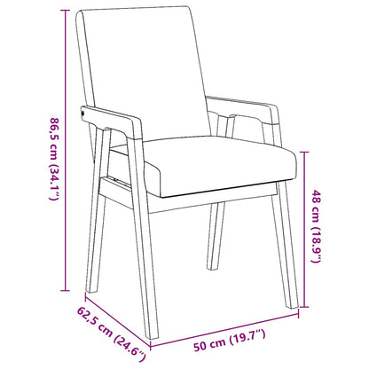 Sedie da Pranzo con Cuscini 2pz Marrone Legno Massello di Hevea | homemem39