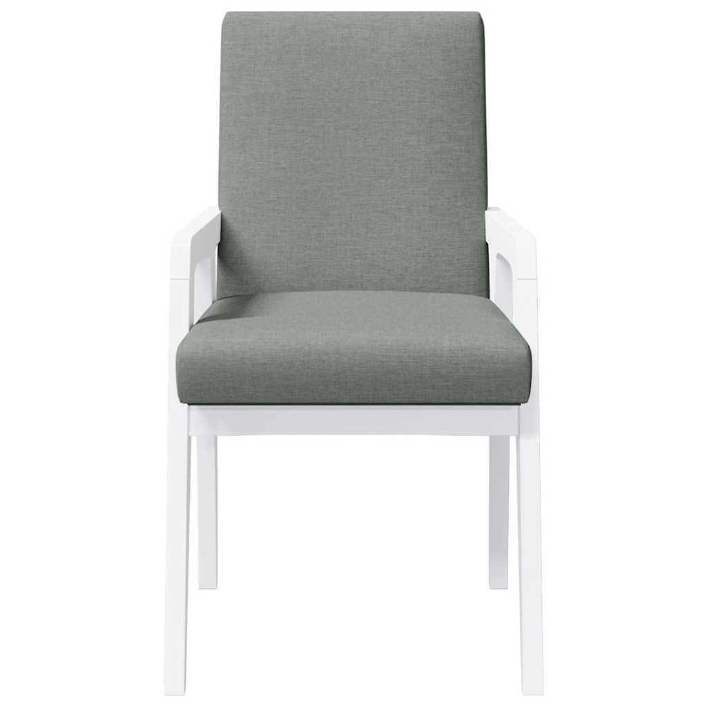 Sedie da Pranzo con Cuscini 2 pz Bianco Legno Massello di Hevea | homemem39