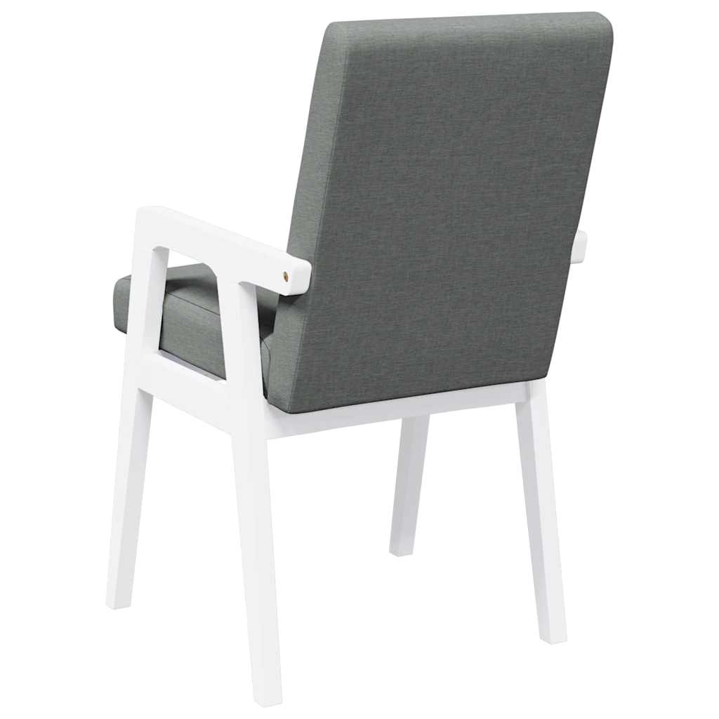 Sedie da Pranzo con Cuscini 2 pz Bianco Legno Massello di Hevea | homemem39