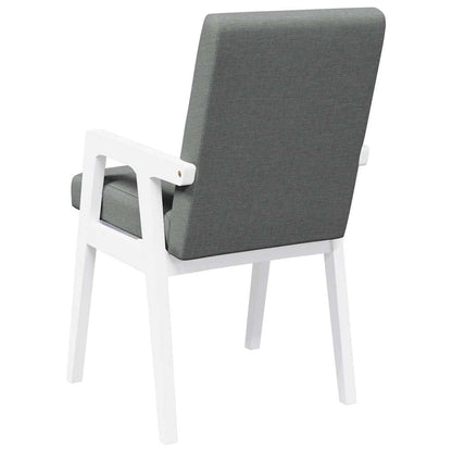 Sedie da Pranzo con Cuscini 2 pz Bianco Legno Massello di Hevea | homemem39