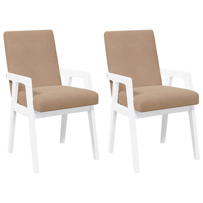 Sedie da Pranzo con Cuscini 2 pz Bianco Legno Massello di Hevea | homemem39