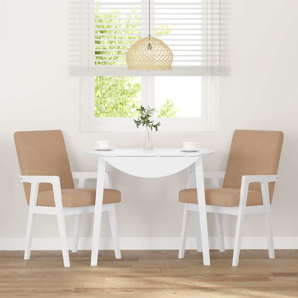 Sedie da Pranzo con Cuscini 2 pz Bianco Legno Massello di Hevea | homemem39