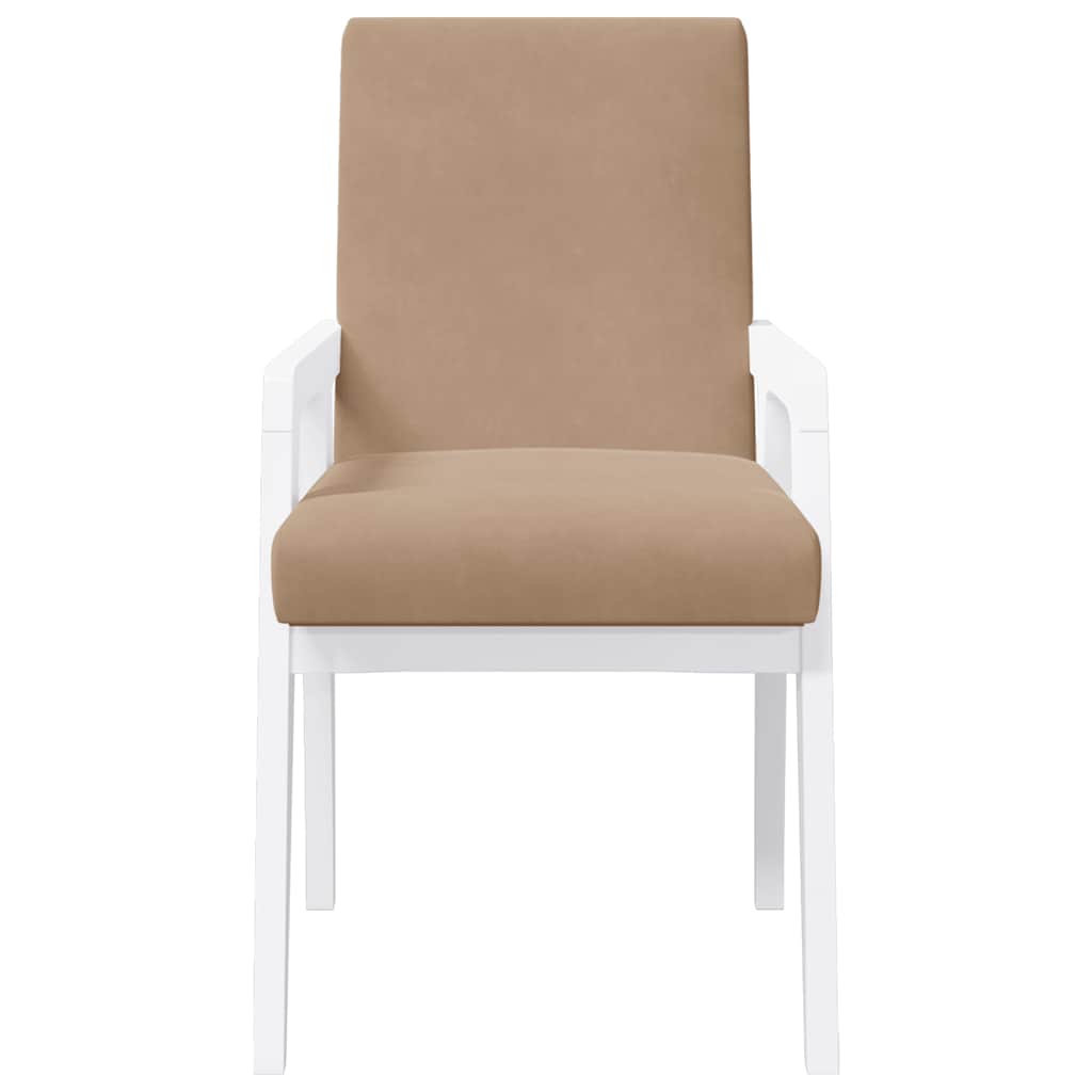 Sedie da Pranzo con Cuscini 2 pz Bianco Legno Massello di Hevea | homemem39