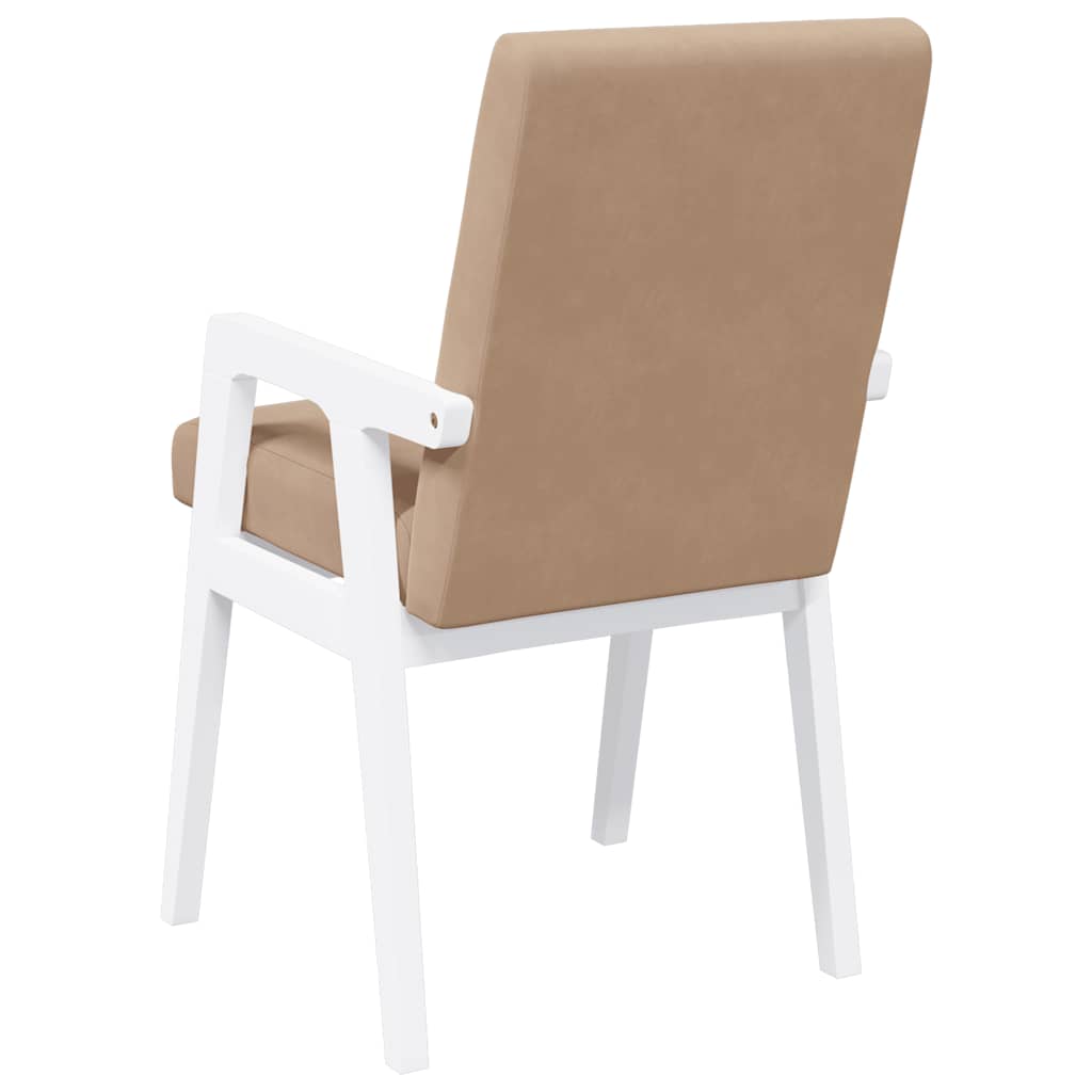 Sedie da Pranzo con Cuscini 2 pz Bianco Legno Massello di Hevea | homemem39