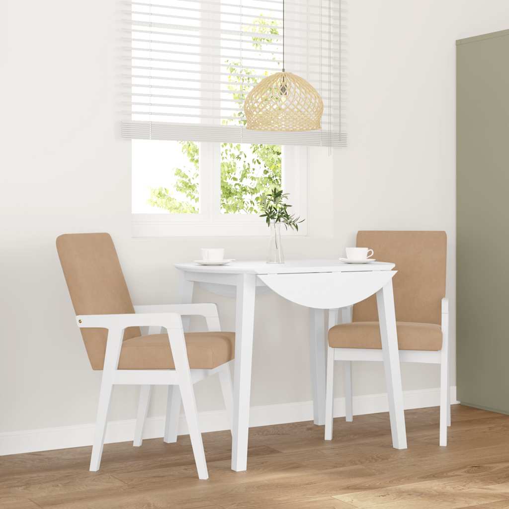 Sedie da Pranzo con Cuscini 2 pz Bianco Legno Massello di Hevea | homemem39
