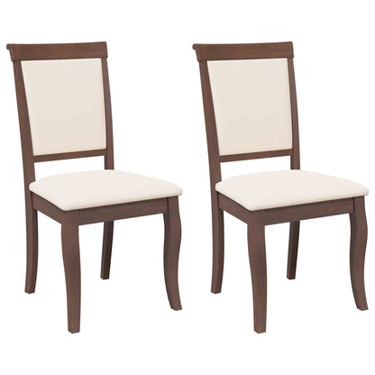 Sedie da Pranzo con Cuscini 2pz Marrone Legno Massello di Hevea | homemem39