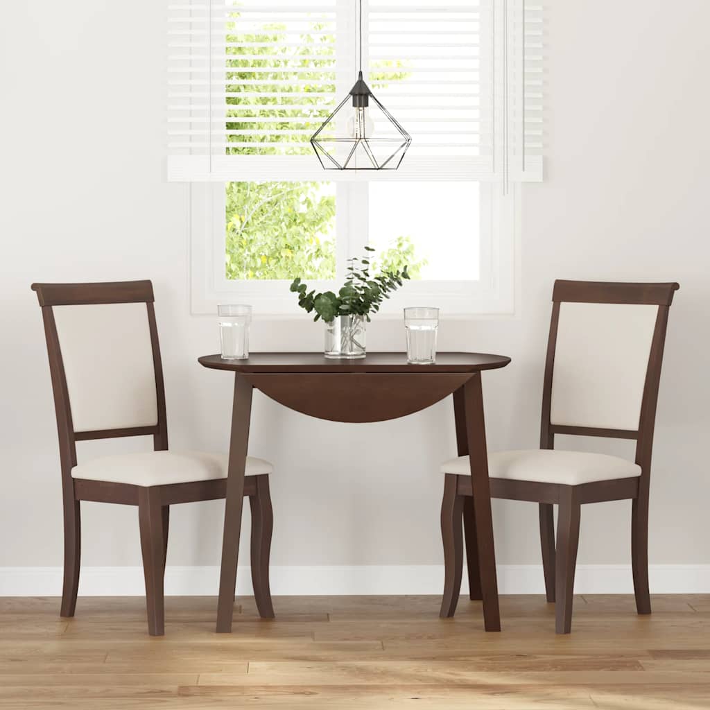 Sedie da Pranzo con Cuscini 2pz Marrone Legno Massello di Hevea | homemem39