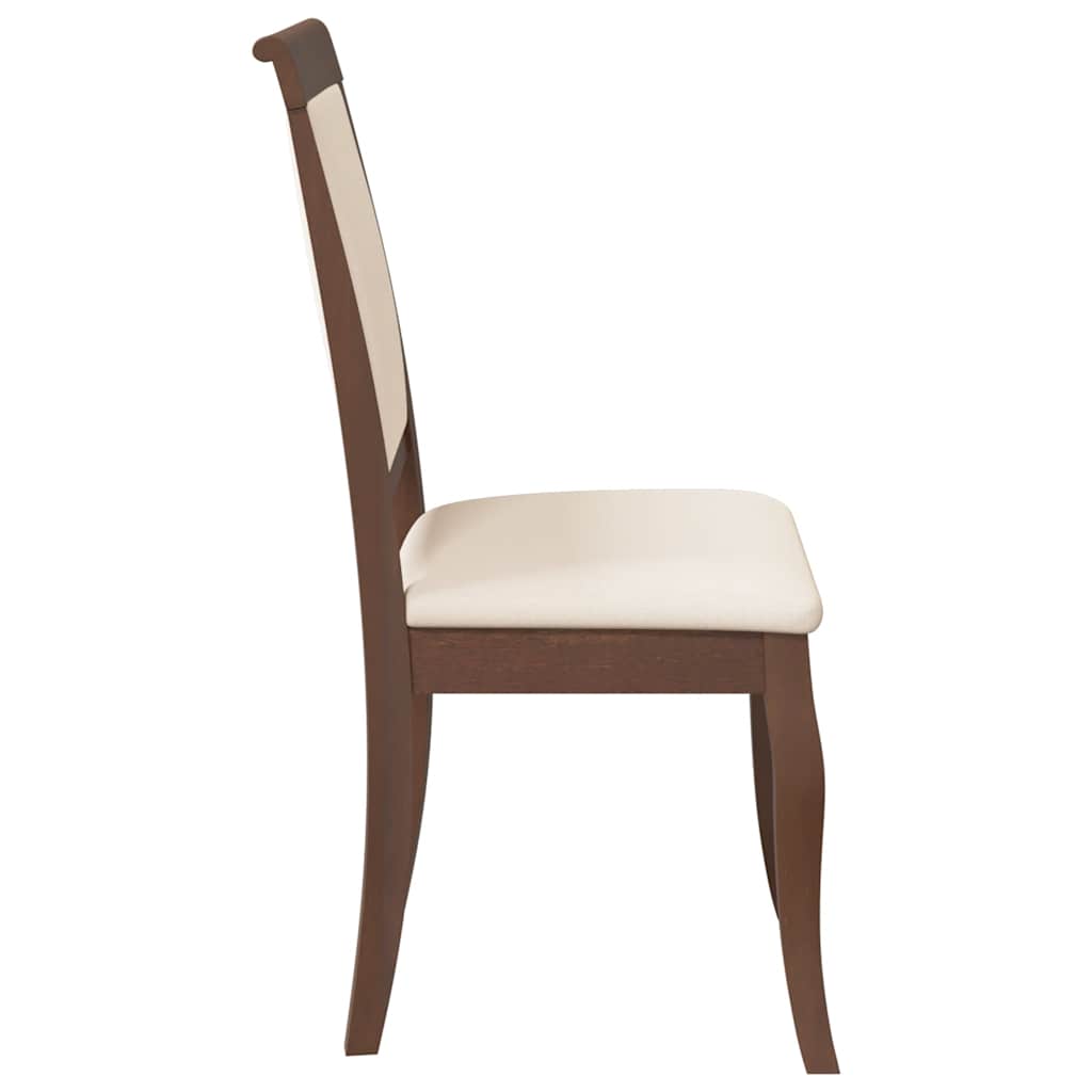 Sedie da Pranzo con Cuscini 2pz Marrone Legno Massello di Hevea | homemem39
