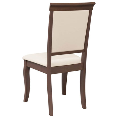 Sedie da Pranzo con Cuscini 2pz Marrone Legno Massello di Hevea | homemem39