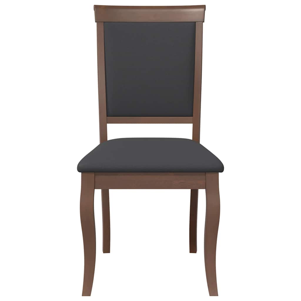 Sedie da Pranzo con Cuscini 2pz Marrone Legno Massello di Hevea