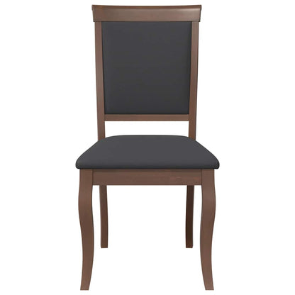 Sedie da Pranzo con Cuscini 2pz Marrone Legno Massello di Hevea