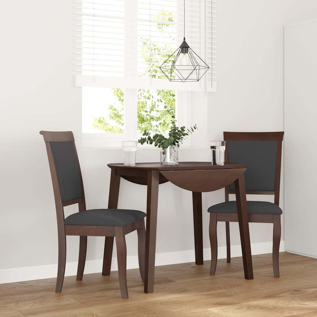 Sedie da Pranzo con Cuscini 2pz Marrone Legno Massello di Hevea | homemem39