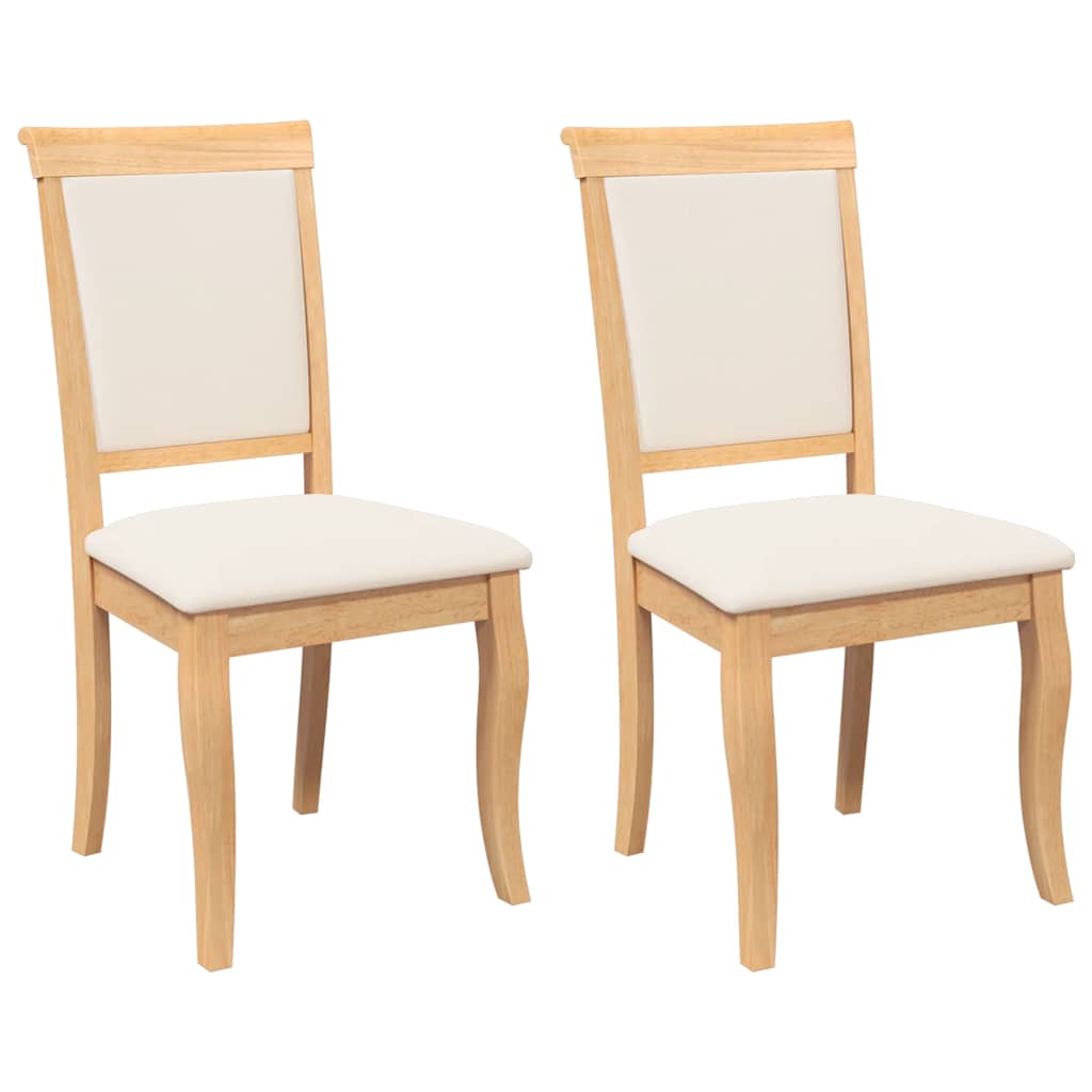 Sedie da Pranzo con Cuscini 2 pz Naturale Legno Massello Hevea | homemem39