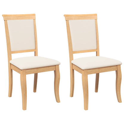 Sedie da Pranzo con Cuscini 2 pz Naturale Legno Massello Hevea | homemem39