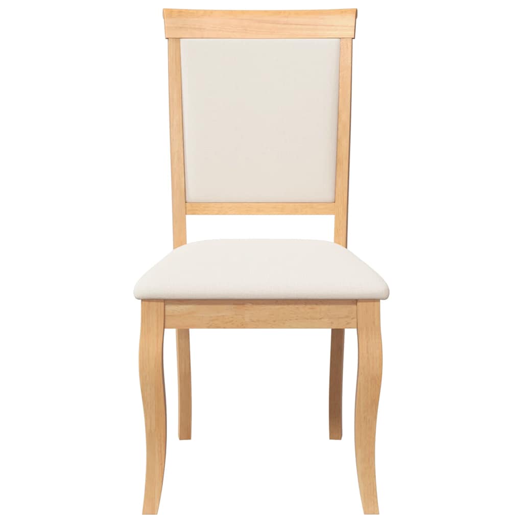Sedie da Pranzo con Cuscini 2 pz Naturale Legno Massello Hevea | homemem39