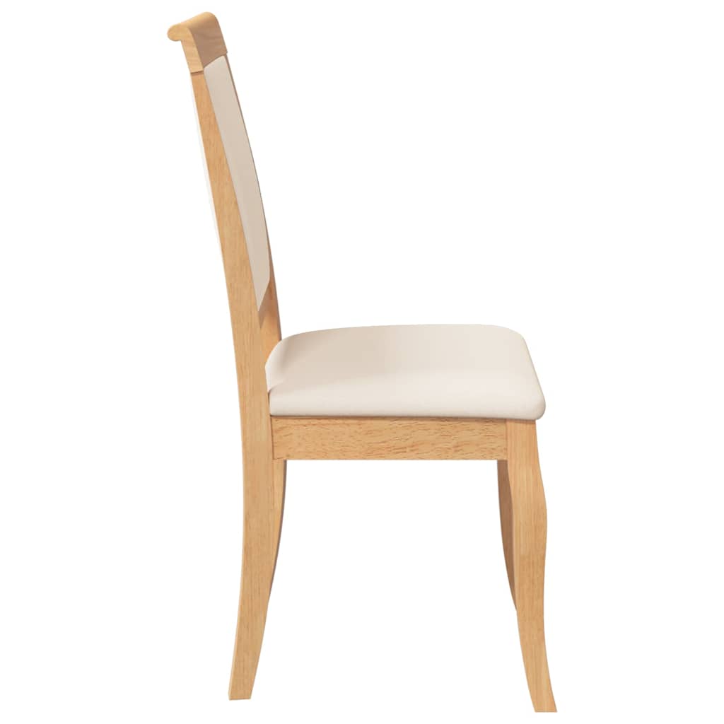 Sedie da Pranzo con Cuscini 2 pz Naturale Legno Massello Hevea | homemem39