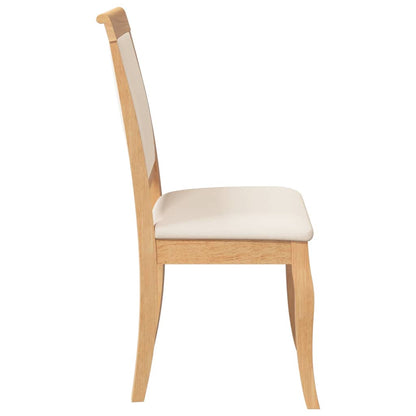 Sedie da Pranzo con Cuscini 2 pz Naturale Legno Massello Hevea | homemem39