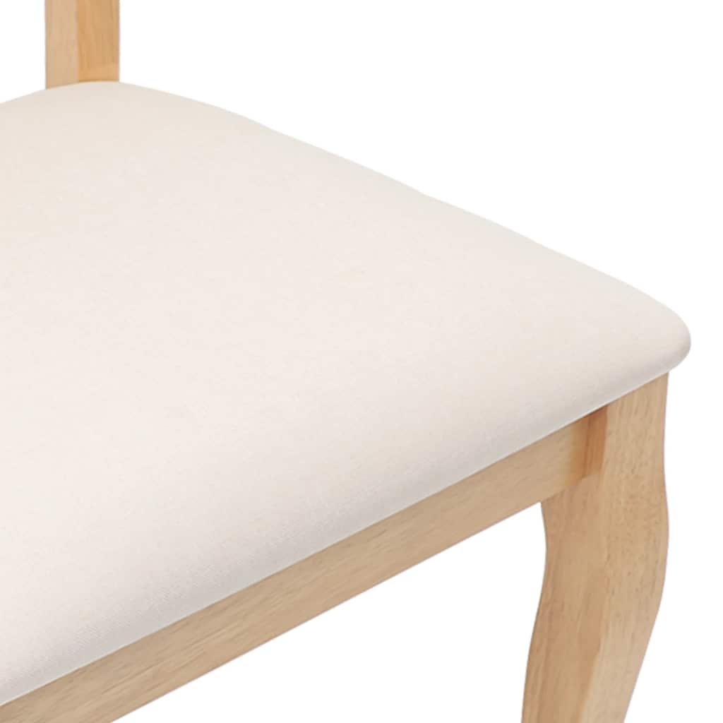 Sedie da Pranzo con Cuscini 2 pz Naturale Legno Massello Hevea | homemem39