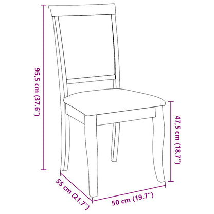 Sedie da Pranzo con Cuscini 2 pz Naturale Legno Massello Hevea | homemem39