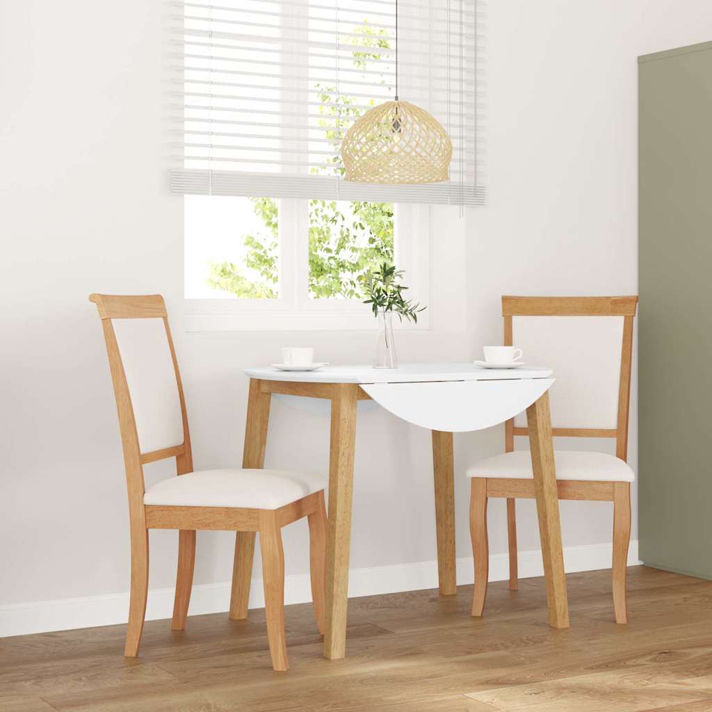 Sedie da Pranzo con Cuscini 2 pz Naturale Legno Massello Hevea | homemem39